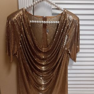 Whiting &Davis liquid gold mesh top.Size Med. Worn once.